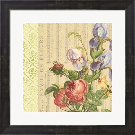 Framed English Garden Bouquet I Print