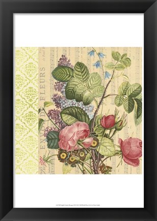 Framed English Garden Bouquet III Print