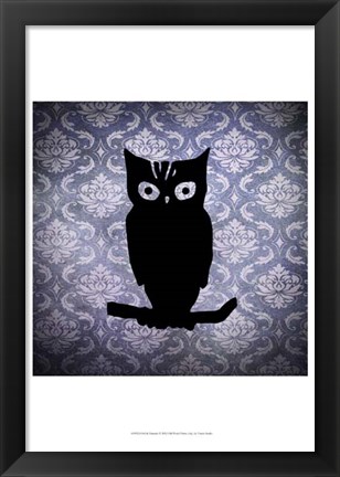 Framed Owl &amp; Damask Print