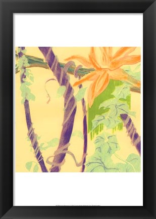 Framed Jungle Monotype V Print