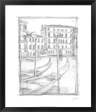 Framed Sketches of Venice III Print