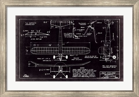 Framed Aeronautic Blueprint VII Print