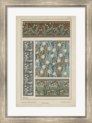 Framed Nouveau Floral Design IV Print