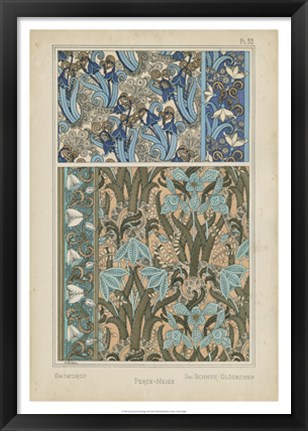 Framed Nouveau Floral Design VII Print