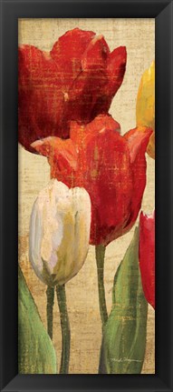 Framed Tulip Fantasy on Cream II Print