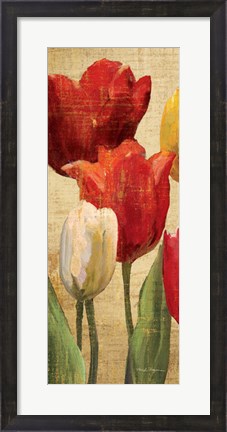Framed Tulip Fantasy on Cream II Print