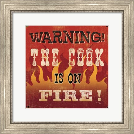 Framed Cook is on Fire Print