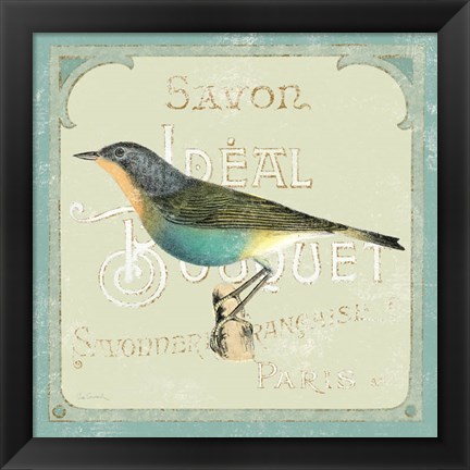 Framed Parisian Bird II Print