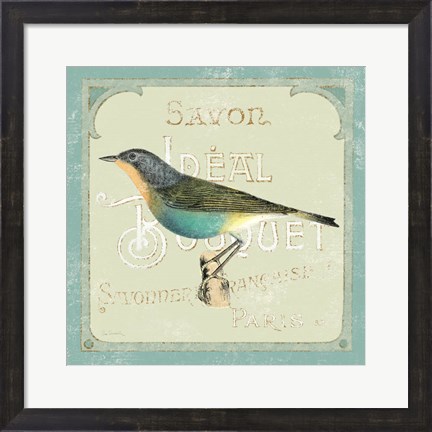 Framed Parisian Bird II Print