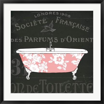 Framed Chalkboard Bath II Print