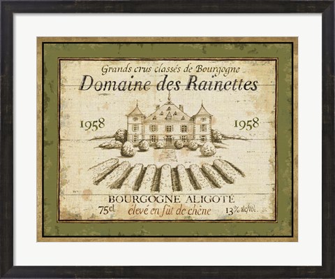 Framed French Wine Label III Print