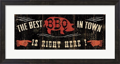 Framed Best BBQ in Town Print