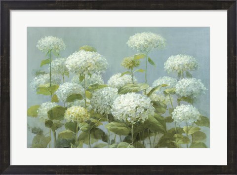 Framed White Hydrangea Garden Print