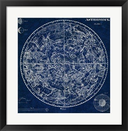 Framed Celestial Blueprint Print