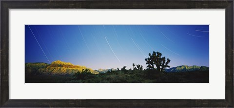 Framed Star trails over Red Rock Canyon National Conservation Area, Nevada, USA Print