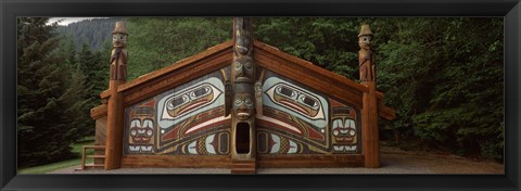 Framed Facade of a Clan House, Totem Bight State Historical Park, Ketchikan, Alaska, USA Print