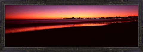 Framed Beach at sunset, Santa Cruz, Santa Cruz County, California, USA Print