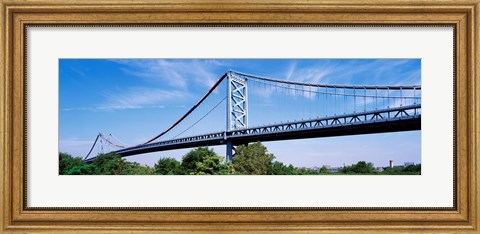 Framed USA, Philadelphia, Pennsylvania, Benjamin Franklin Bridge over the Delaware River Print