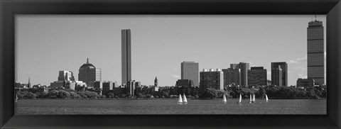 Framed MIT Sailboats, Charles River, Boston, Massachusetts, USA Print