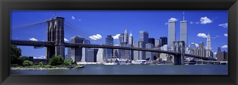 Framed Brooklyn Bridge Skyline New York City NY USA Print