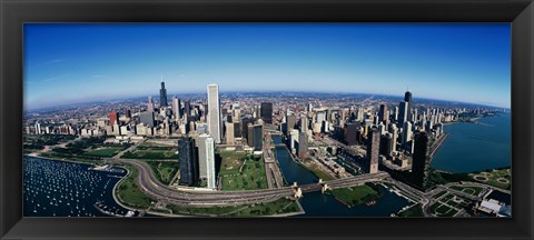 Framed Aerial view of Chicago IL Print