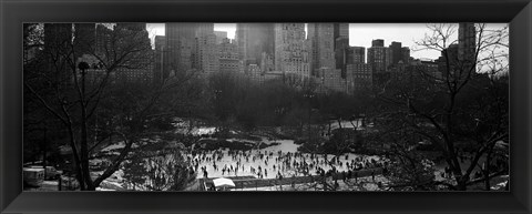 Framed Wollman Rink Ice Skating, Central Park, NYC, New York City, New York State, USA Print