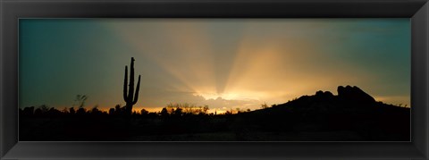Framed Desert Sun Beams, Near Phoenix, Arizona, USA Print