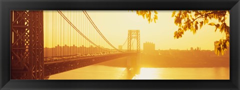 Framed Bridge across the river, George Washington Bridge, New York City Print