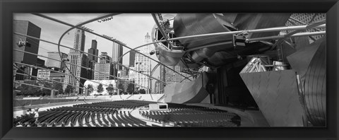 Framed Low Angle View Of Buildings In A City, Pritzker Pavilion, Millennium Park, Chicago, Illinois, USA Print