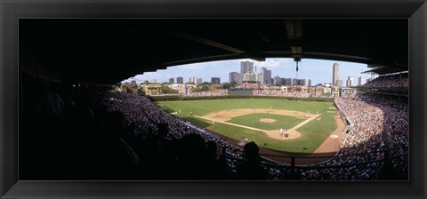 Framed High angle view of a baseball stadium, Wrigley Field, Chicago, Illinois, USA Print