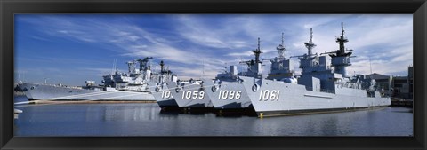 Framed Warships at a naval base, Philadelphia, Philadelphia County, Pennsylvania, USA Print