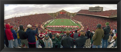 Framed Spectators watching a football match at Camp Randall Stadium, University of Wisconsin, Madison, Dane County, Wisconsin, USA Print