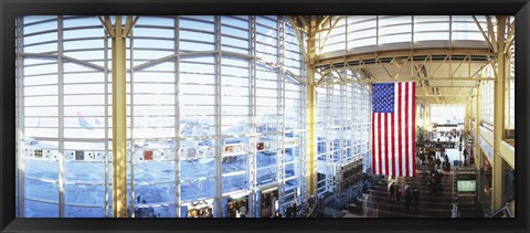 Framed Interior of an airport, Ronald Reagan Washington National Airport, Washington DC, USA Print