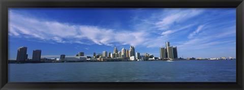 Framed Detroit Skyline Print