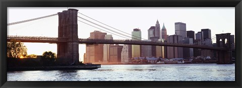 Framed Brooklyn Bridge over the East River Print
