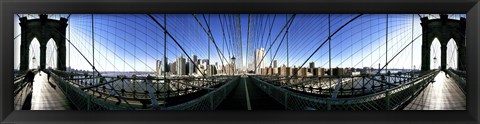 Framed Mirror View of the Brooklyn Bridge Print