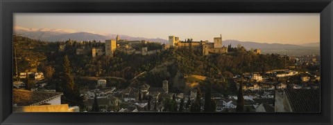 Framed High angle view of a city, Alhambra, Granada, Spain Print