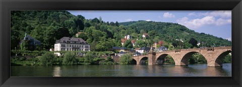 Framed Neckar River, Heidelberg, Baden-Wurttemberg, Germany Print