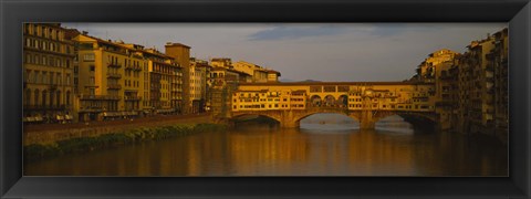 Framed Bridge Across Arno River, Florence, Tuscany, Italy Print