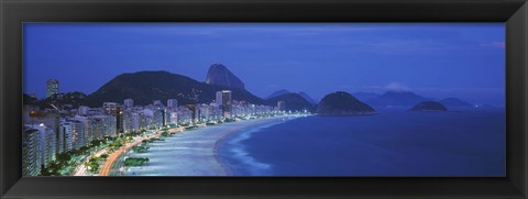 Framed Beach, Copacabana, Rio De Janeiro, Brazil Print