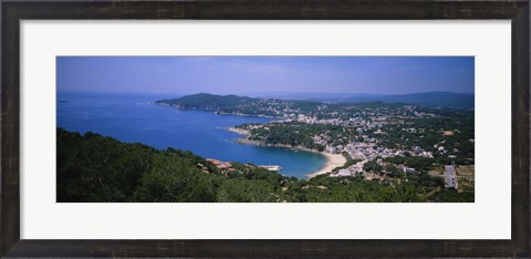 Framed High angle view of a bay, Llafranc, Costa Brava, Spain Print