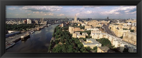 Framed Aerial view of a city, Moscow, Russia Print