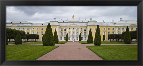 Framed Facade of a palace, Peterhof Grand Palace, St. Petersburg, Russia Print