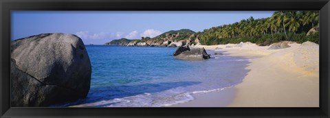 Framed Boulders On The Beach, The Baths, Virgin Gorda, British Virgin Islands Print