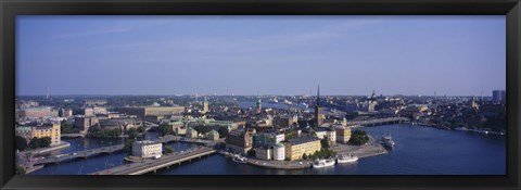 Framed High angle view of buildings viewed from City Hall, Stockholm, Sweden Print