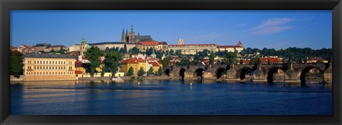 Framed Vitava River Charles Bridge Prague Czech Republic Print