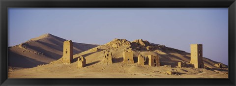 Framed Towers on a landscape, Funerary Towers, Palmyra, Syria Print