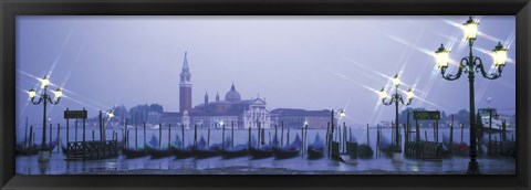 Framed Gondolas San Giorgio Maggiore Venice Italy Print