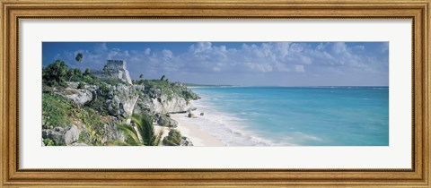 Framed El Castillo, Quintana Roo Caribbean Sea, Tulum, Mexico Print