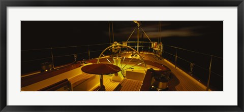 Framed Yacht cockpit at night, Caribbean Print